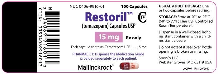 替马西泮	temazepam Restoril