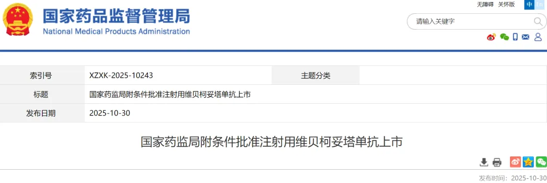 乐普生物创新药维贝柯妥塔单抗（MRG003）获批上市
